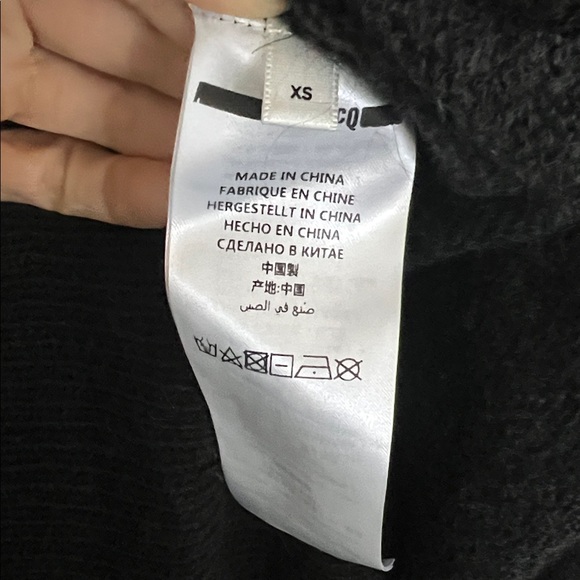 MCQ by Alexander McQueen Long Patchwork Duster Cardigan Size Xs - Black/Charcoal - Picture 8 of 10